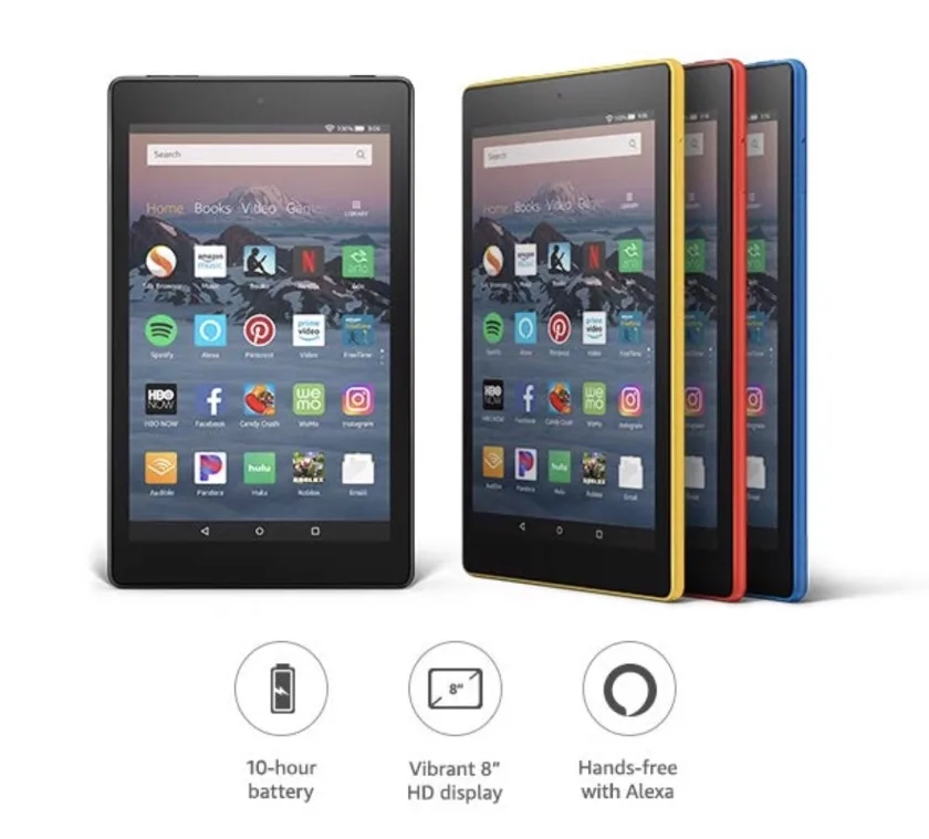 Amazon Fire tablet power and volume buttons