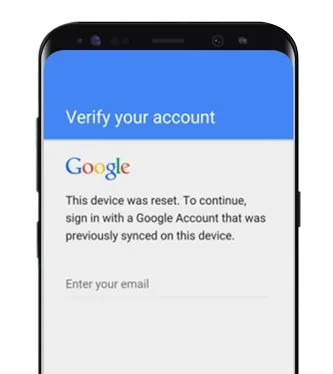 Android FRP lock screen Google account