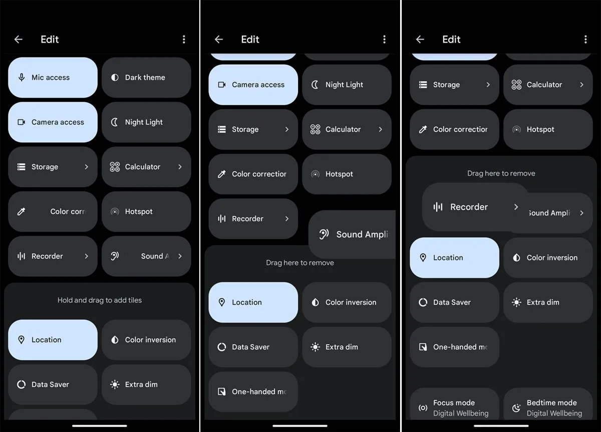 Android phone app settings