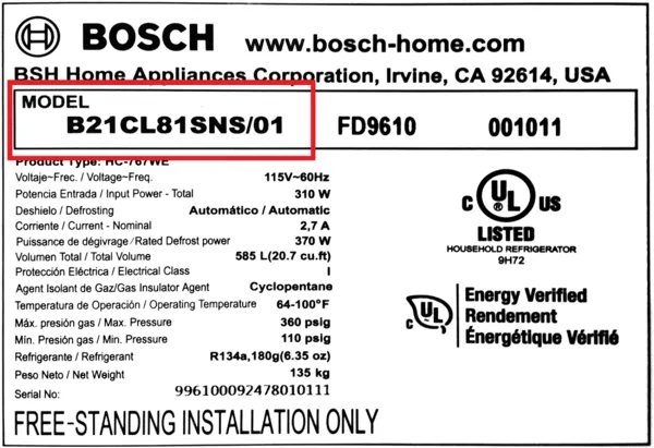 bosch dishwasher model number location