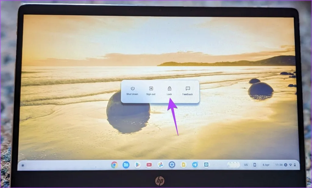 chromebook login screen