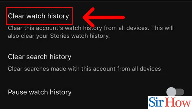 clear watch history YouTube