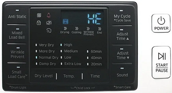 dryer error code