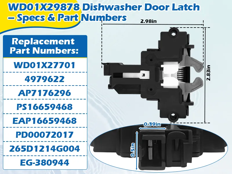 GE dishwasher door latch
