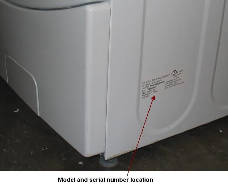 GE washer model number