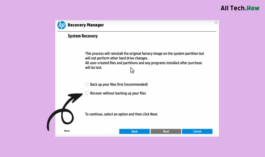 how to factory reset hp laptop