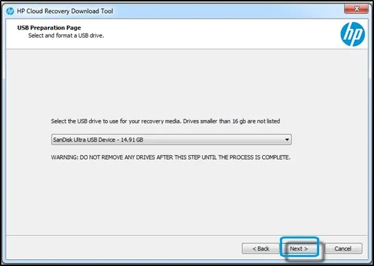 HP Cloud Recovery Tool