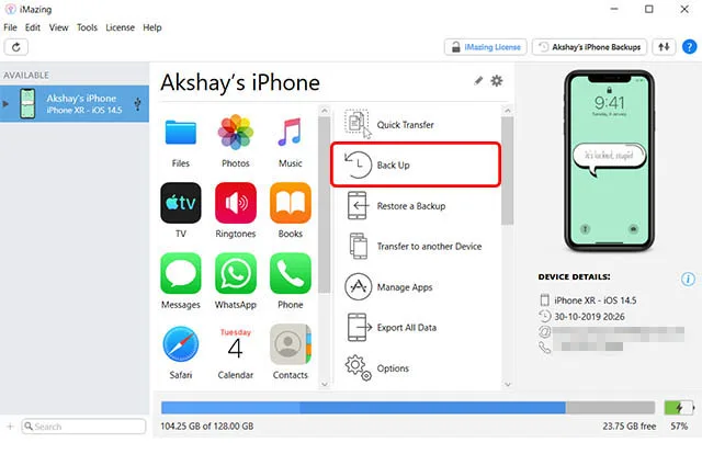iTunes backup iPhone computer