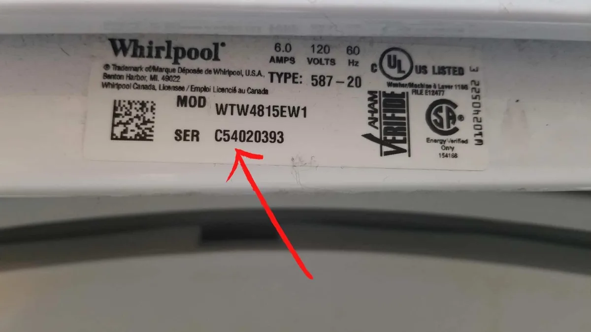 model number location