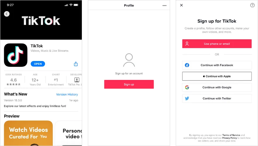 new account TikTok