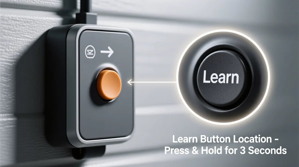 pressing learn button on garage door opener