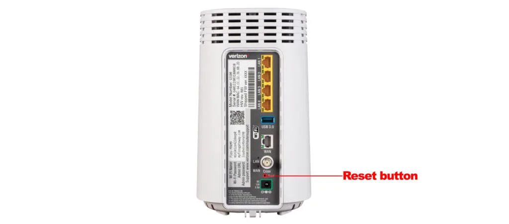 reset verizon router