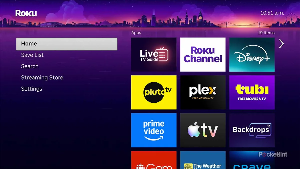 Roku TV home screen