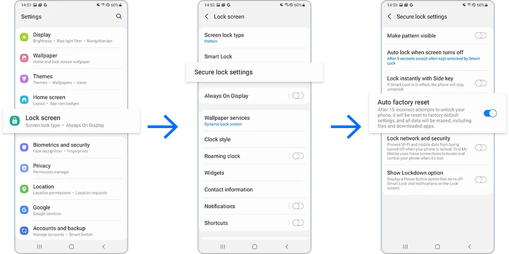 settings menu factory reset