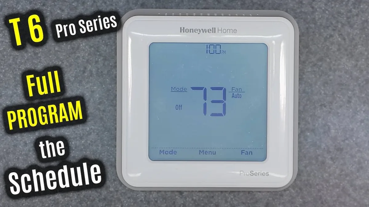 thermostat schedule setup after reset