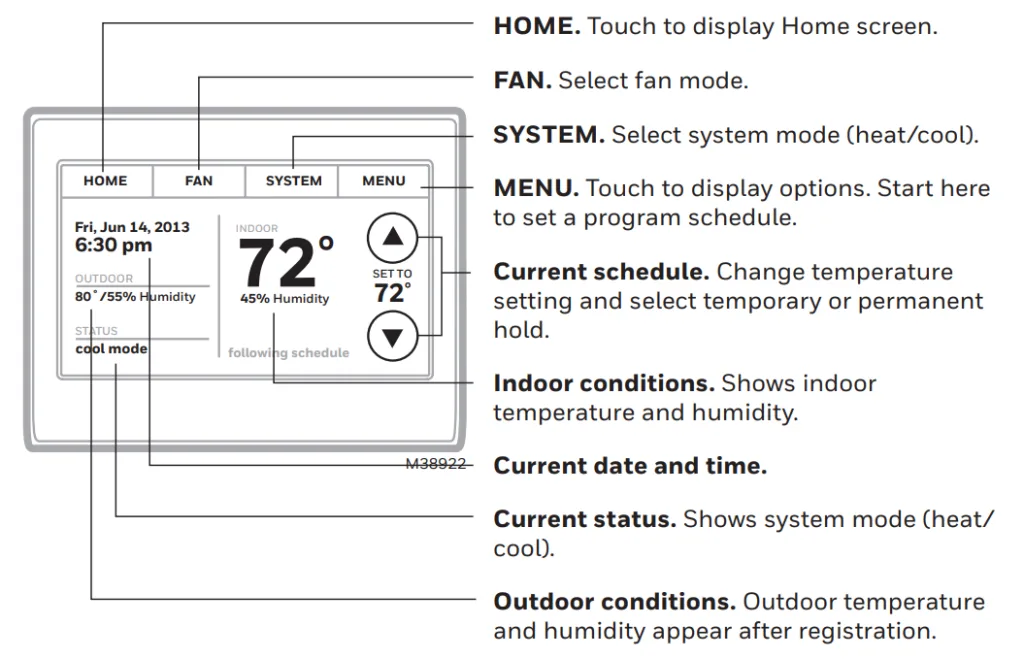 touchscreen reset menu