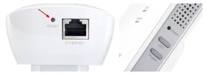 TP-Link extender reset button