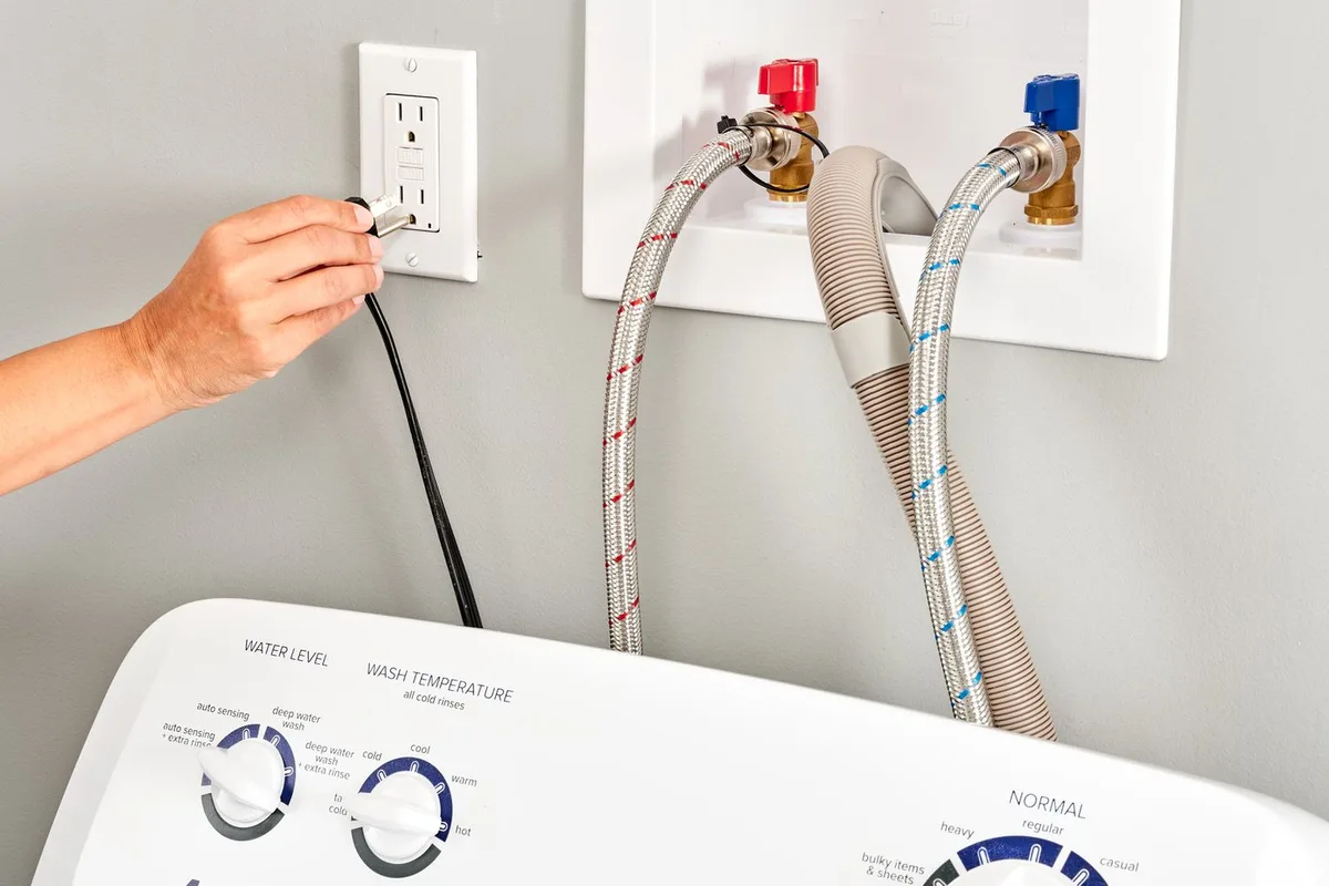 washing machine power cord unplugged