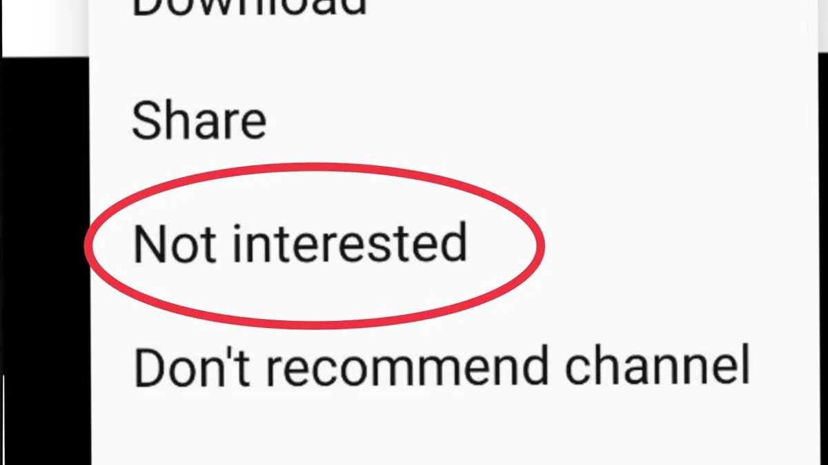 youtube not interested