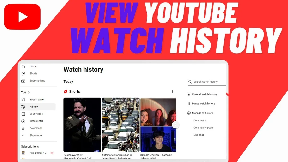 youtube watch history settings